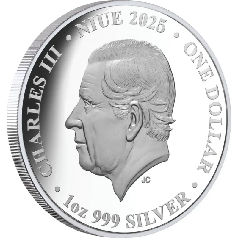 Stříbrná mince Niue Mamut 2025 (proof, kolorovaná), 31,1 g ryzího stříbra (0.999 proof) Sběratelské mince