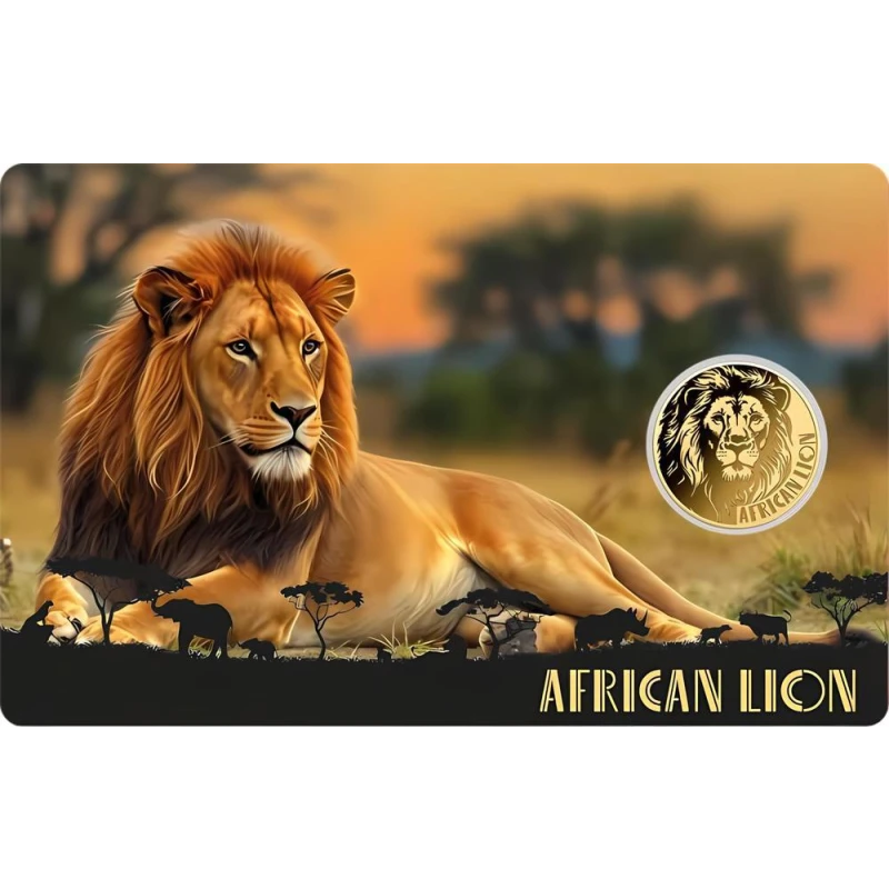 Zlatá mince Čad Africký lev (proof), 0,031 gramu ryzího zlata (0.999 proof) Sběratelské mince