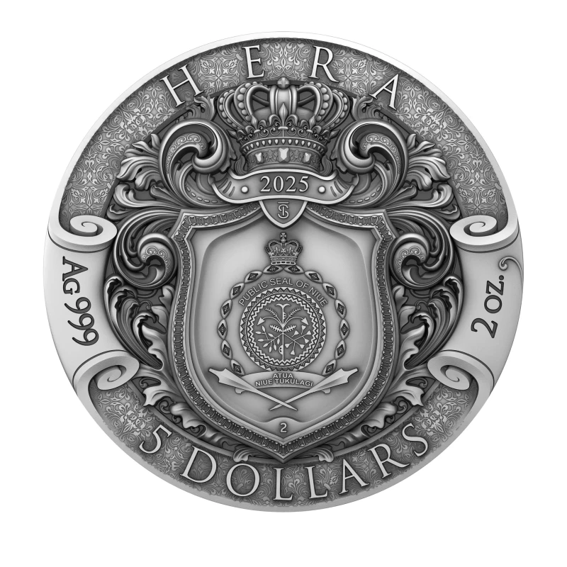Niue: stříbrná mince Hera 2025 2 oz Sběratelské mince
