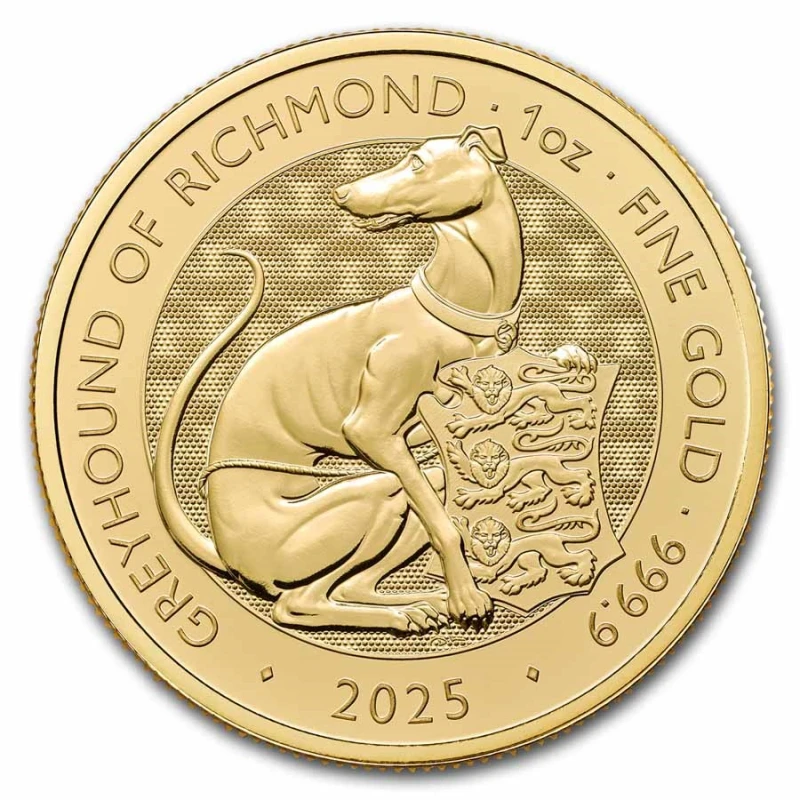 Velká Británie: zlatá mince Greyhound of Richmond 2025 1 oz Investiční mince
