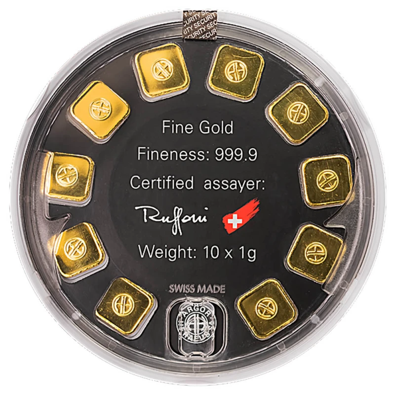 Švýcarsko Zlatá tyčinka 10 g Investiční slitky
