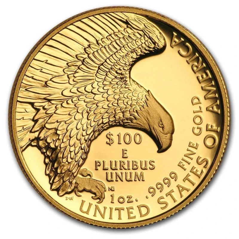 Золотая монета США Американская Свобода 2019 высокий рельеф 1 oz Collectible coins