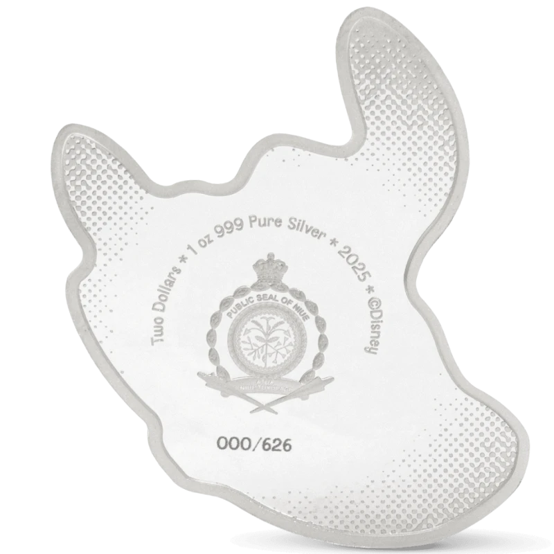 Niue: stříbrná mince Stitch Surf's Up 2025 Proof kolorovaná 1 unce Sběratelské mince