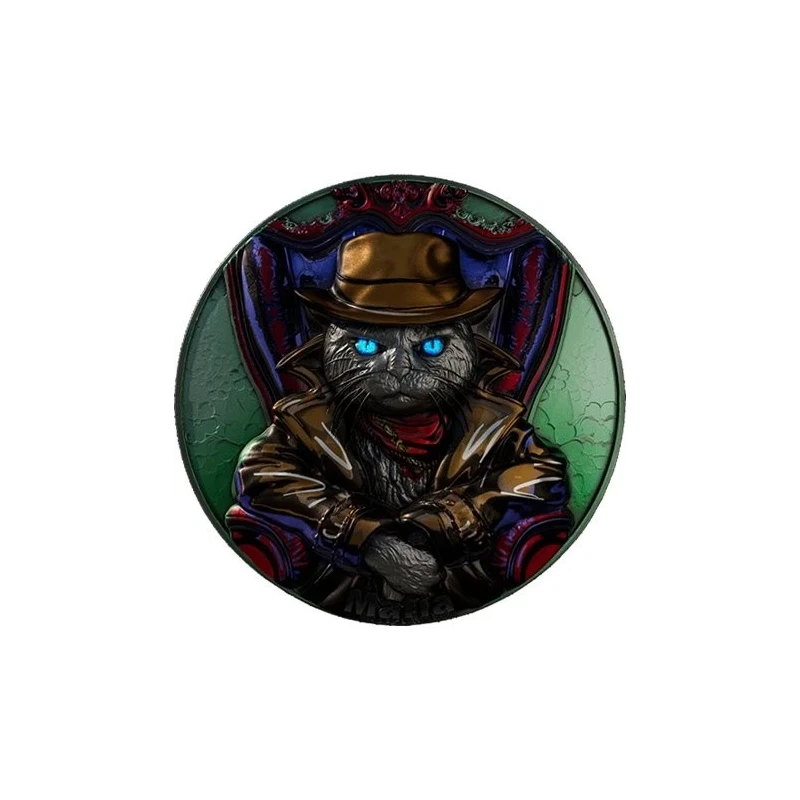 Kamerun: stříbrná mince Mňau Mafia 2025 2 unce Sběratelské mince