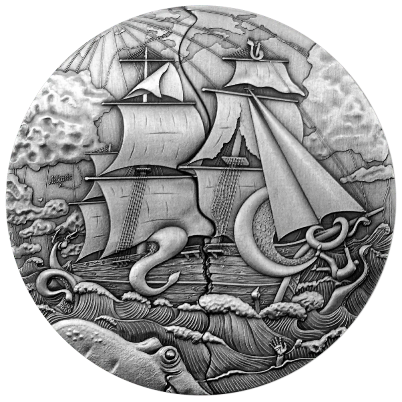 Samoa: silver coin Atlantis 2025 gilded 5 oz Collectible coins