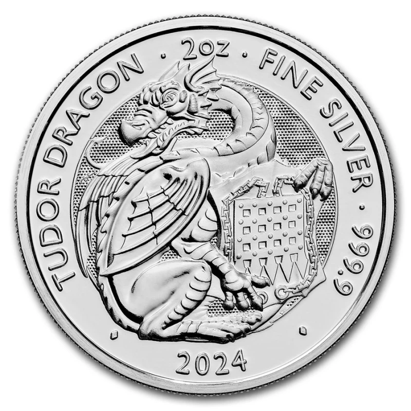 Velká Británie Stříbrná mince Dragon 2024 2 unce Sběratelské mince