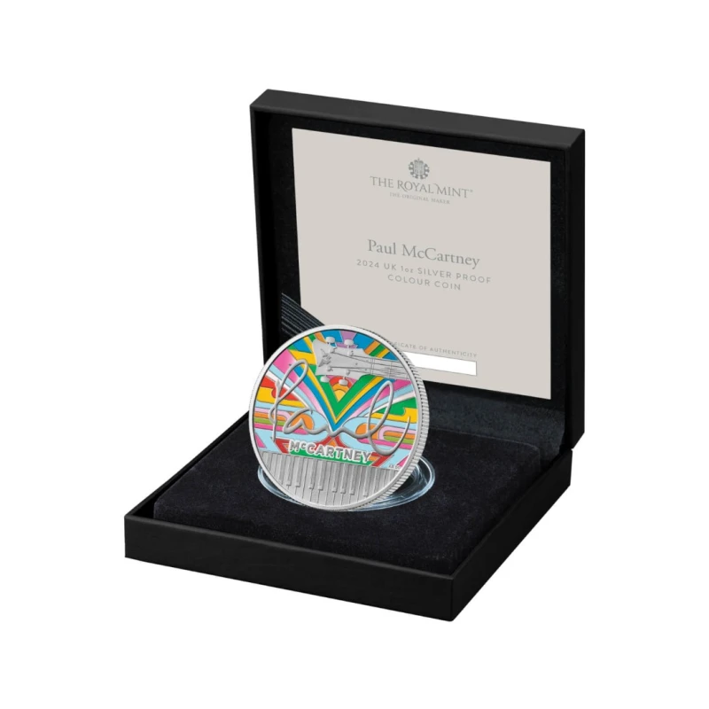 United Kingdom Silver Coin Paul McCartney 2024 Proof Colored 1 oz Collectible coins
