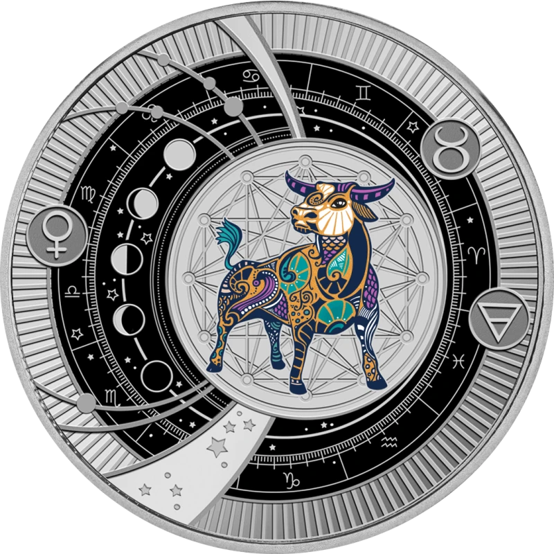 Kamerun: stříbrná mince Taurus 2025 Proof v barvě 10 g Sběratelské mince