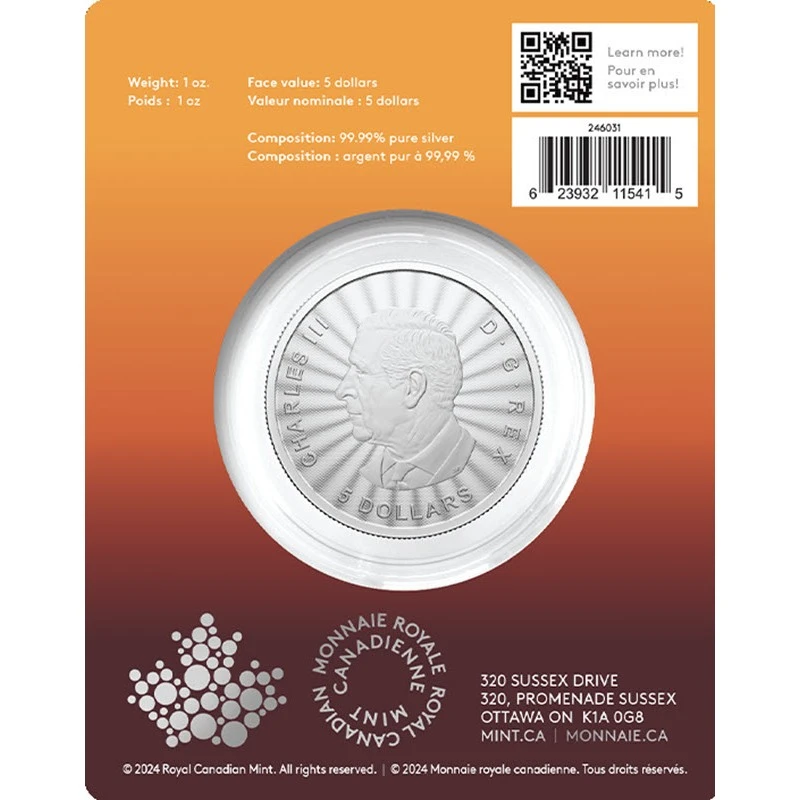 Kanada: stříbrná mince The Majestic Polar Bear 2024 1 unce Sběratelské mince