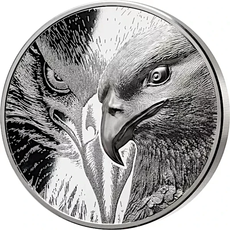Mongolsko: stříbrná mince Majestic Eagle 2023 Proof high relief 500 g Sběratelské mince