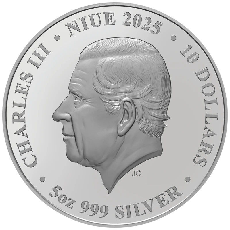 Niue: stříbrná mince Auspicious Beasts 2025 Proof barevná 5 unce Sběratelské mince