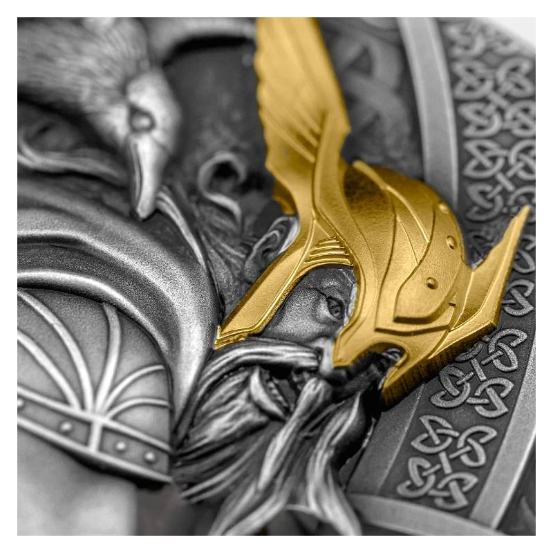 Niue: silver coin Lord of Valhalla Odin 2023 gilded 2 oz Collectible coins
