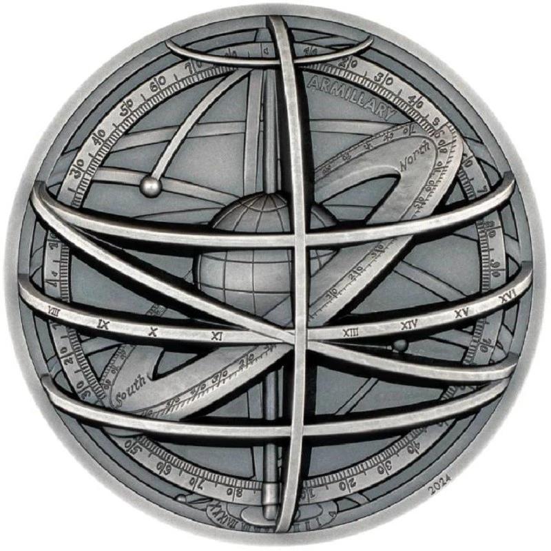 Cook Islands: silver coin Armillary Sphere 2024 ultra high relief 2 oz Collectible coins