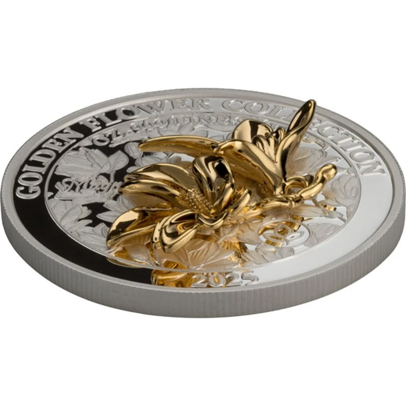 Samoa: stříbrná mince Magnolia 2025 Proof zlacená 1 unce Sběratelské mince