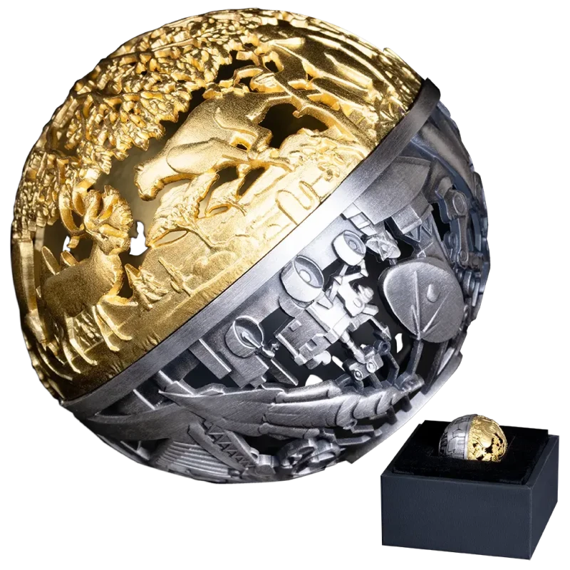 Samoa silver coin Nature and Technology 2025 gilded 2 oz Collectible coins