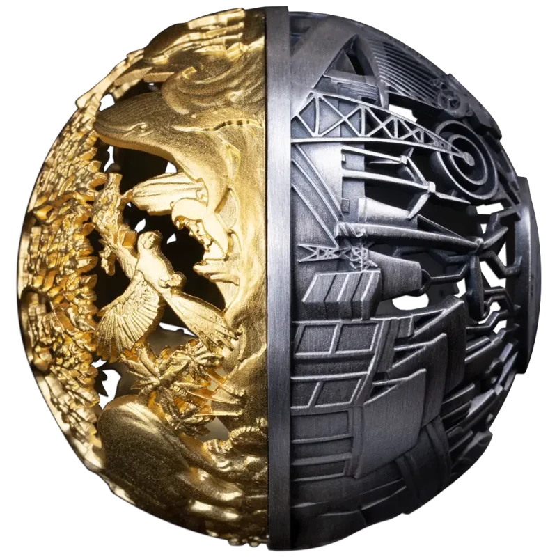 Samoa silver coin Nature and Technology 2025 gilded 2 oz Collectible coins