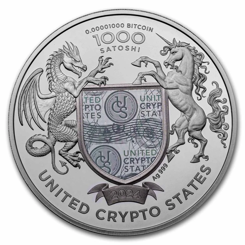 Silver Coin of United Crypto-States Liberty of Ukraine 2024 Proof 1 oz Collectible coins