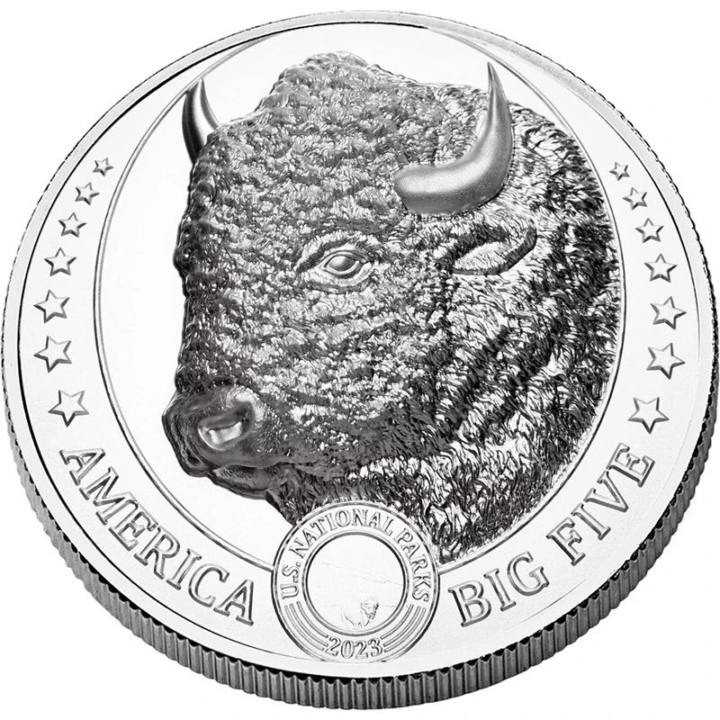 Stříbrná mince Fiji Big Five of America Bison 2023 1 unce Sběratelské mince