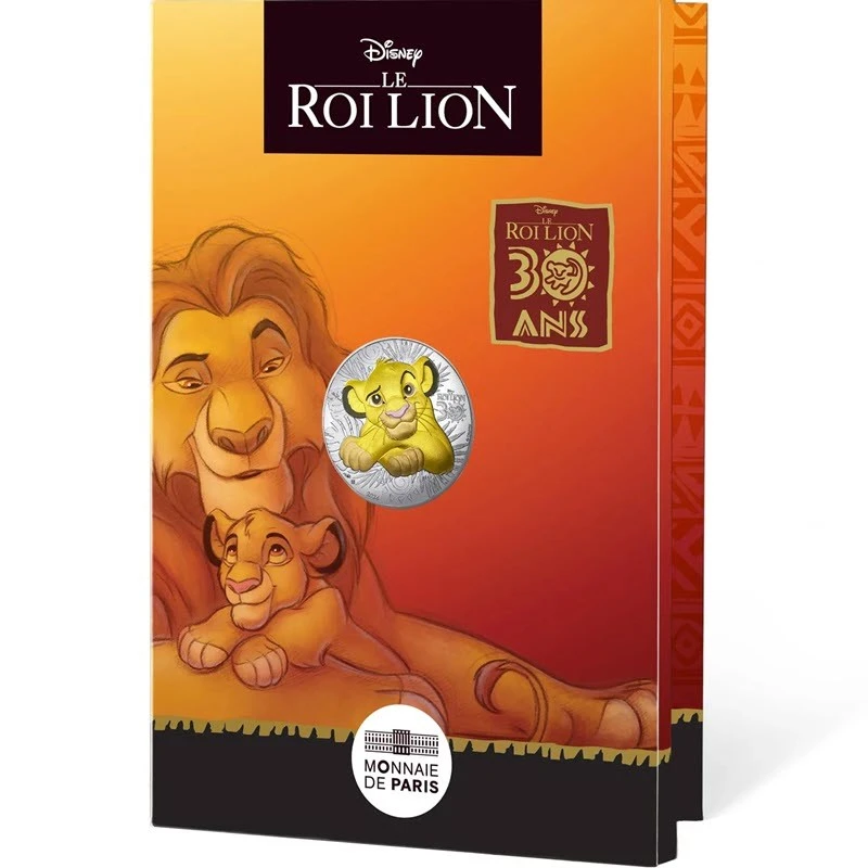France Silver Coin 30 Years The Lion King Simba 2024 colored 4.3 g Collectible coins