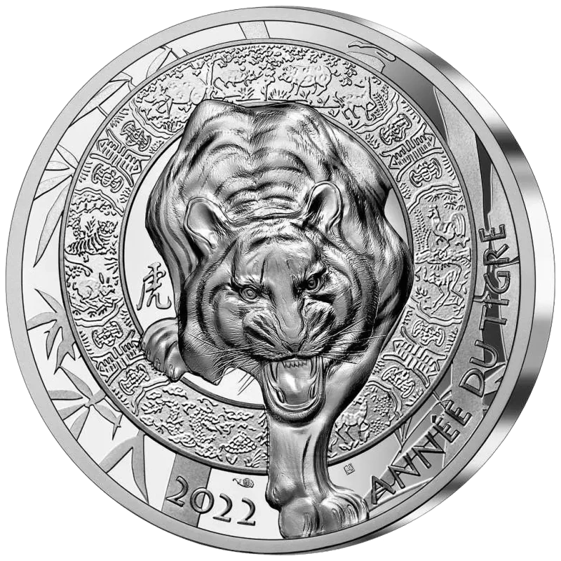 France Silver Coin Year of the Tiger 2022 Proof 1 oz Collectible coins