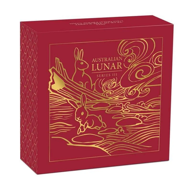 Zlatá mince Austrálie Lunární III Rok králíka 2023 Proof 1/10 unce Sběratelské mince