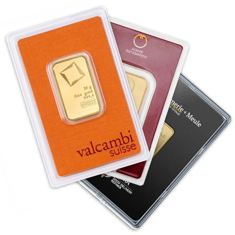 Zlatá tyčinka 20 g (různí výrobci) Investiční slitky