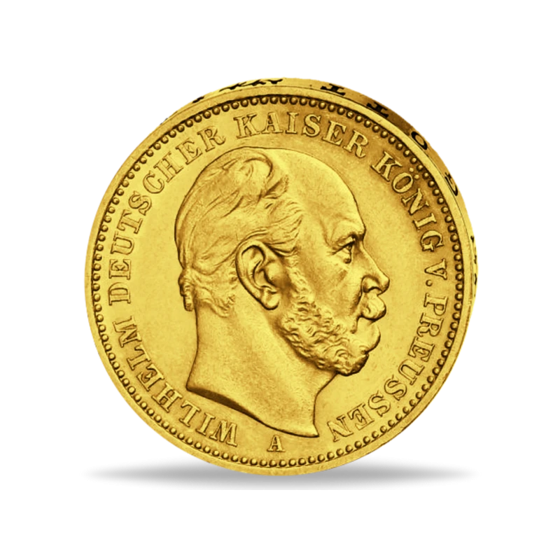 Zlatá mince Německého císařství 20 marek Wilhelm I. Sběratelské mince