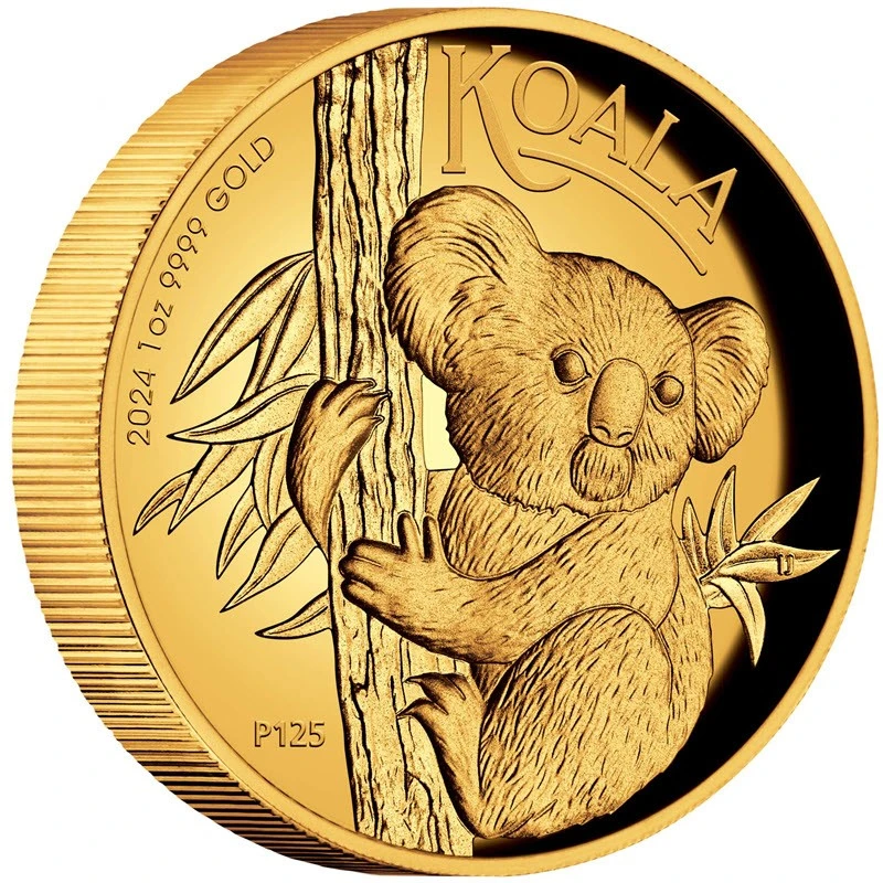 Austrálie Zlatá mince Koala 2024 Proof High Relief 1 unce Sběratelské mince