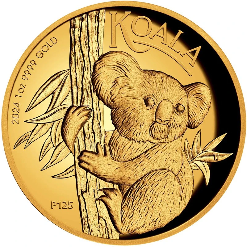 Austrálie Zlatá mince Koala 2024 Proof High Relief 1 unce Sběratelské mince