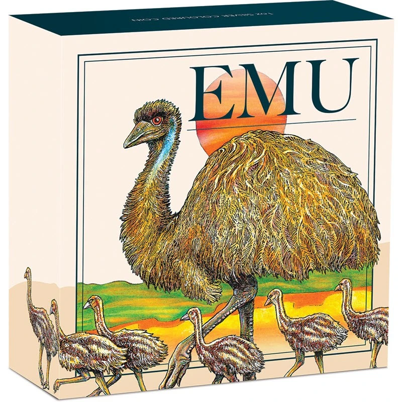 Australská stříbrná mince Australian Emu 2026 Colored 1 unce Sběratelské mince
