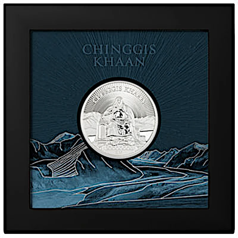 Mongolsko Stříbrná mince Chinggis Khaan 2026 Proof 1 unce Sběratelské mince