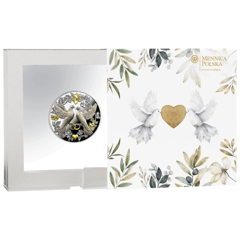 Cameroon Silver Coin Wedding Doves 2026 Proof 17.5 g Collectible coins