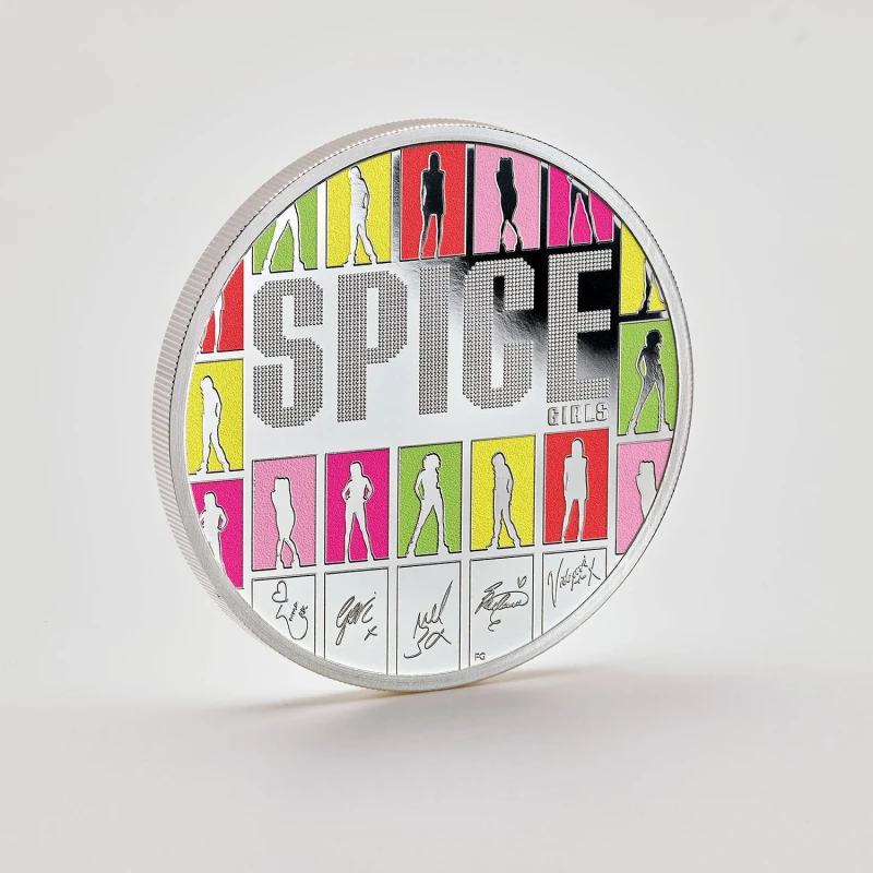 Velká Británie Stříbrná mince Spice Girls 2026 Proof Colored 1 uncja Sběratelské mince