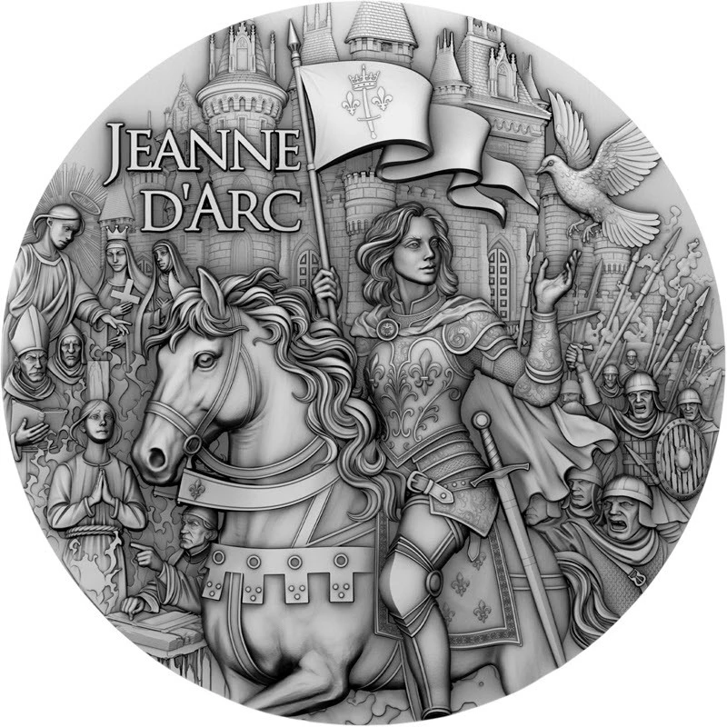 Stříbrná mince Niue Jeanne d'Arc 2025 2 unce Sběratelské mince